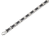 Men's Stainless Steel Carbon Fiber Bracelet 9.25 Inches